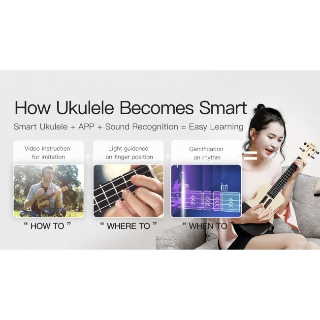 Китара Xiaomi Populele 2 LED Smart Ukulele Guitar китара