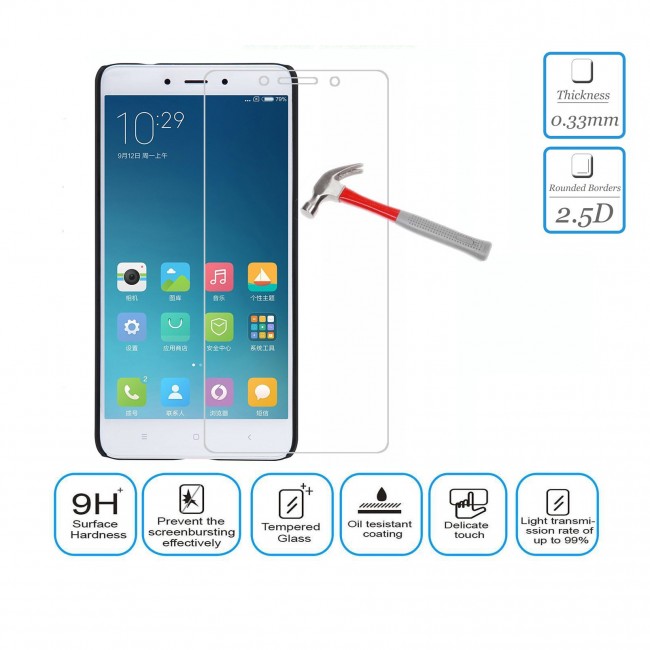 Стъклен Протектор за мобилен телефон Xiaomi Redmi 4s 9H Super Hardness 2.5D