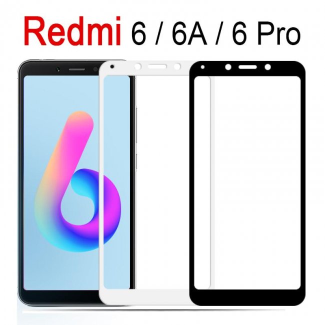 Стъклен Протектор за мобилен телефон Xiaomi Redmi 6/ 6a glass пълно покритие