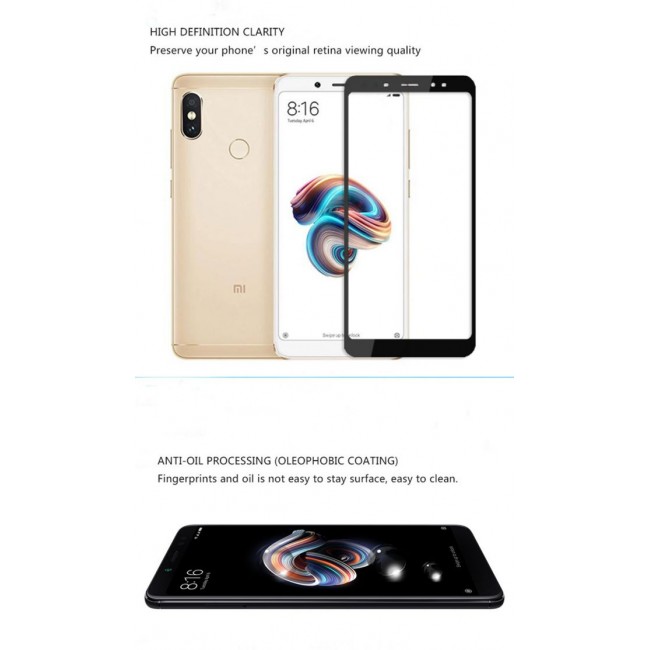 Стъклен Протектор за мобилен телефон Xiaomi Redmi Note 5A/Prime Стъклен протектор с пълно покритие