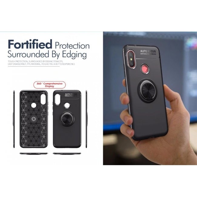 Калъф за мобилен телефон Xiaomi Redmi S2  с пръстен и вградена плоча за магнитна стойка 360°