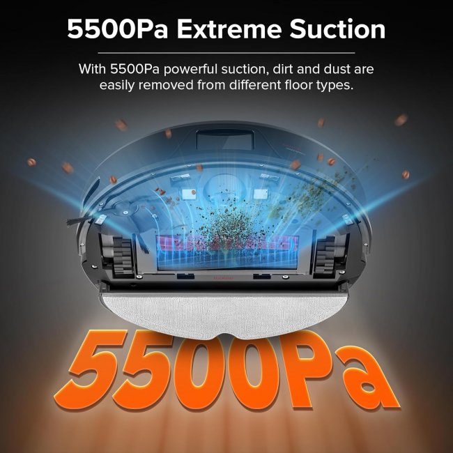 Прахосмукачка робот Xiaomi Roborock Q8 Max + Plus - BLACK