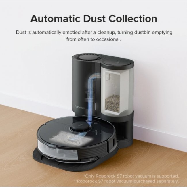 Прахосмукачка робот Roborock  S7/ S7 MaxV Auto - Empty Dock автоматичен контейнер за боклук - ЧЕРЕН -- BLACK