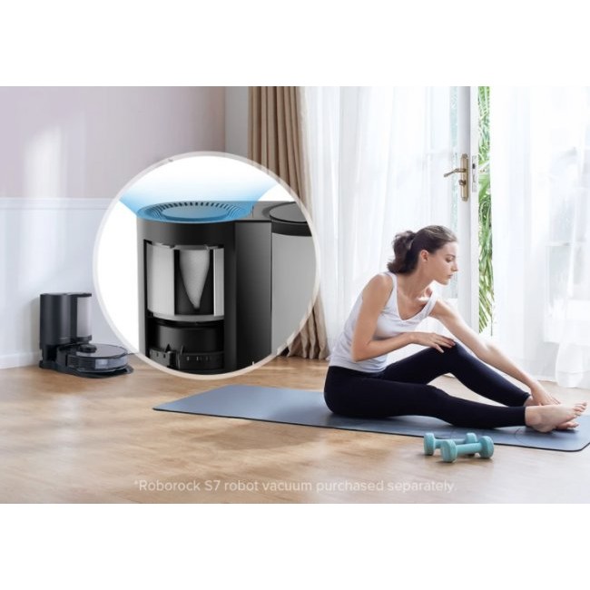 Прахосмукачка робот Roborock  S7/ S7 MaxV Auto - Empty Dock автоматичен контейнер за боклук - ЧЕРЕН -- BLACK