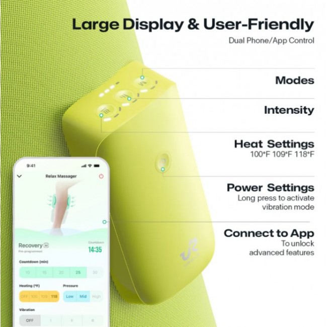 Масажор UREVO Care Wireless Relax Massager - ЗЕЛЕН