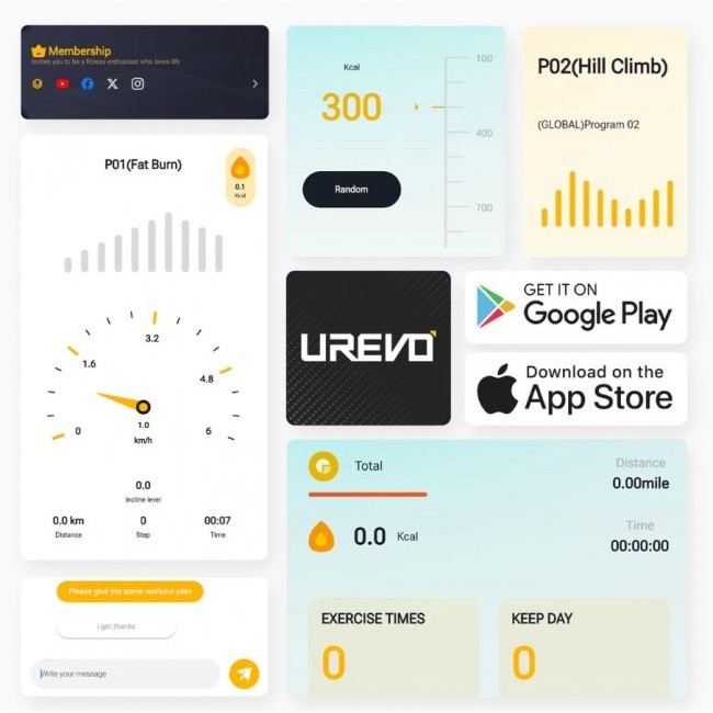 Бягаща фитнес пътека UREVO Strol 2E Treadmill 2-in-1