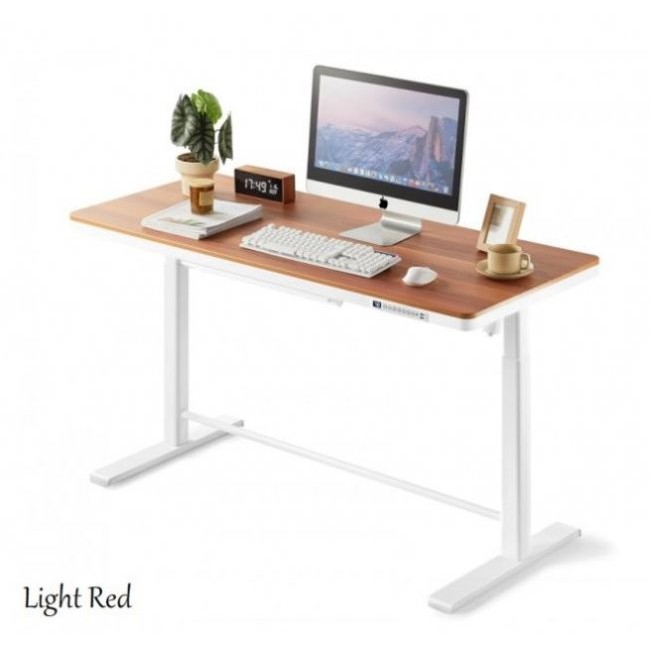 Офис бюро Kingsmith Desk ETSDI21 140см + ETSDI22 140 Бяла стойка - LIGHT RED